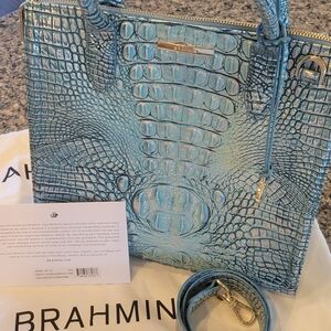 Brahmin Blue Crocodile Embossed Women's Bag